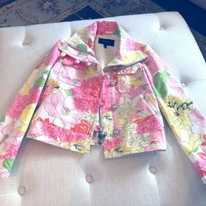 Burberry ladies floral print denim jacket (US 8)